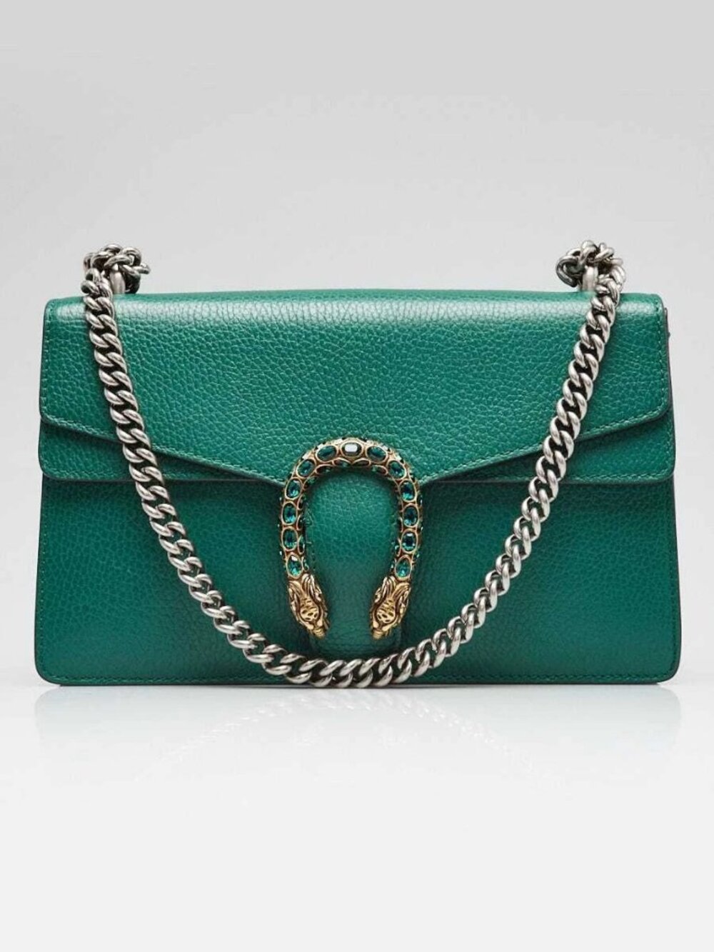 Gucci Green Leather Dionysus Small Shoulder Bag